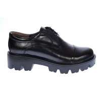 Pantofi casual dama din piele naturala cu talpa groasa Negru - P11N